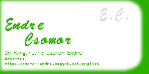 endre csomor business card